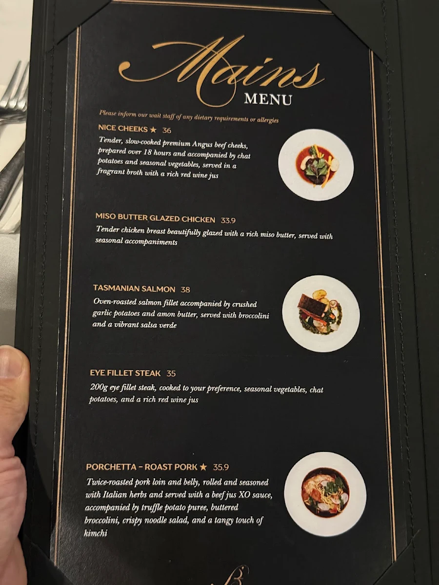 Menu, Bambino Ristorante