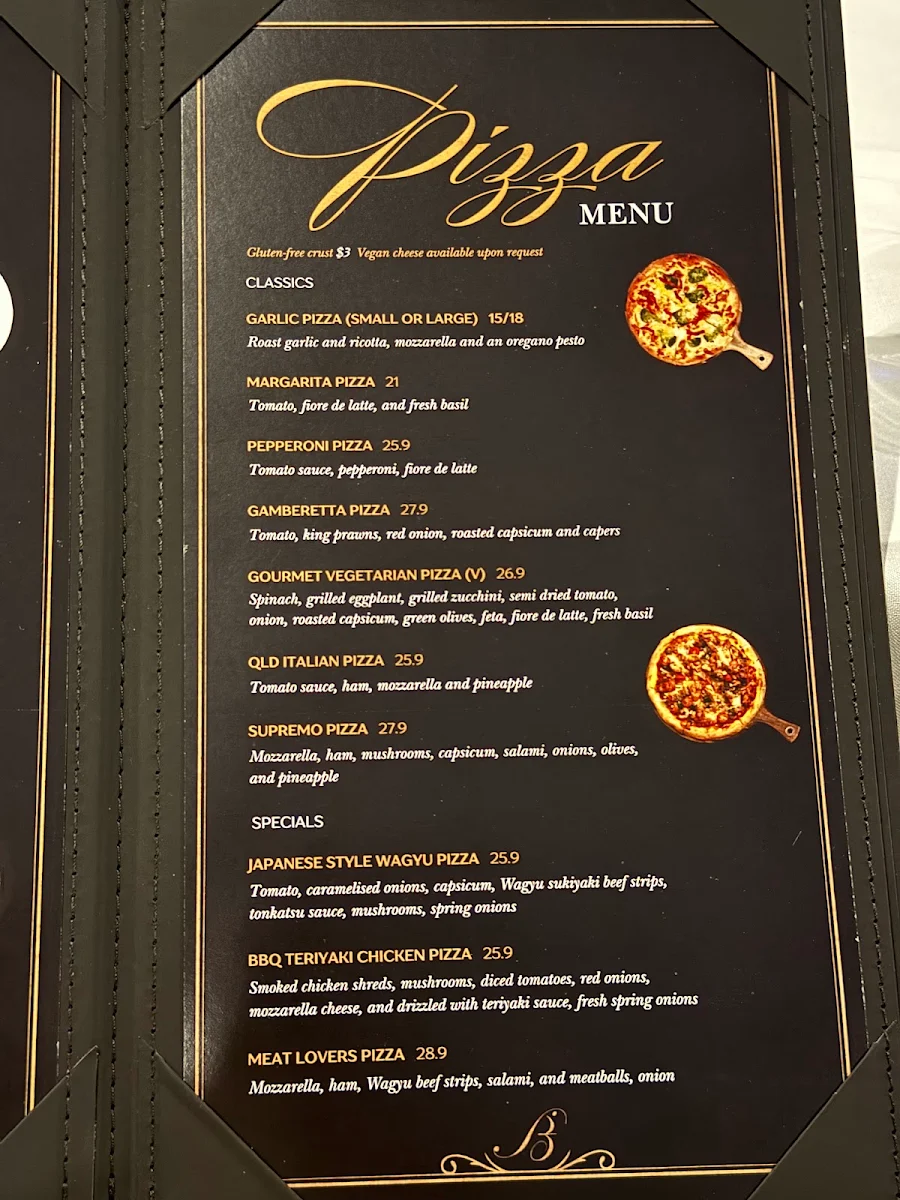 Menu, Bambino Ristorante