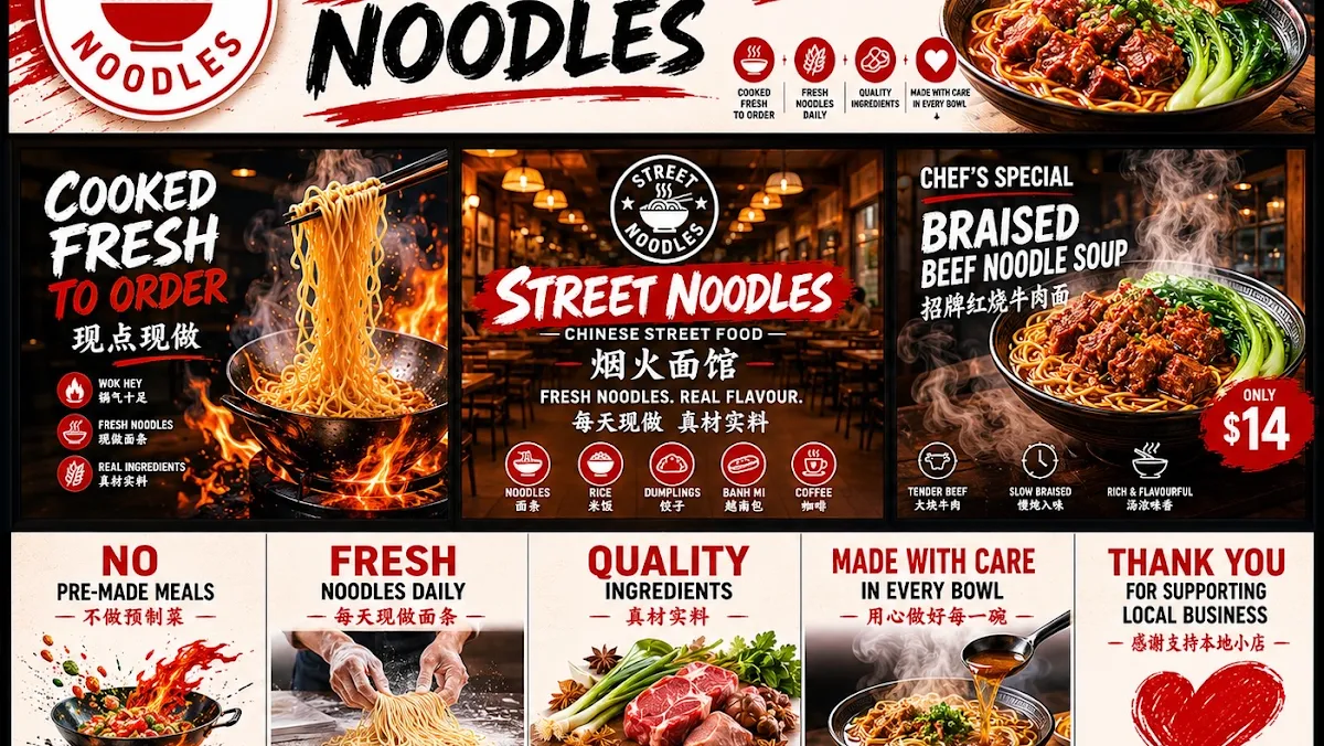 Menu, Katrina's Noodles&Banh Mi