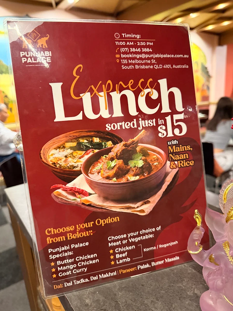 Menu, Punjabi Palace