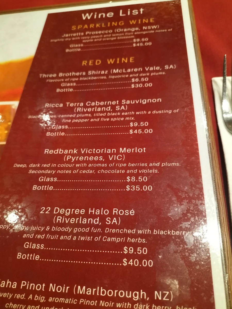Menu, Punjabi Palace