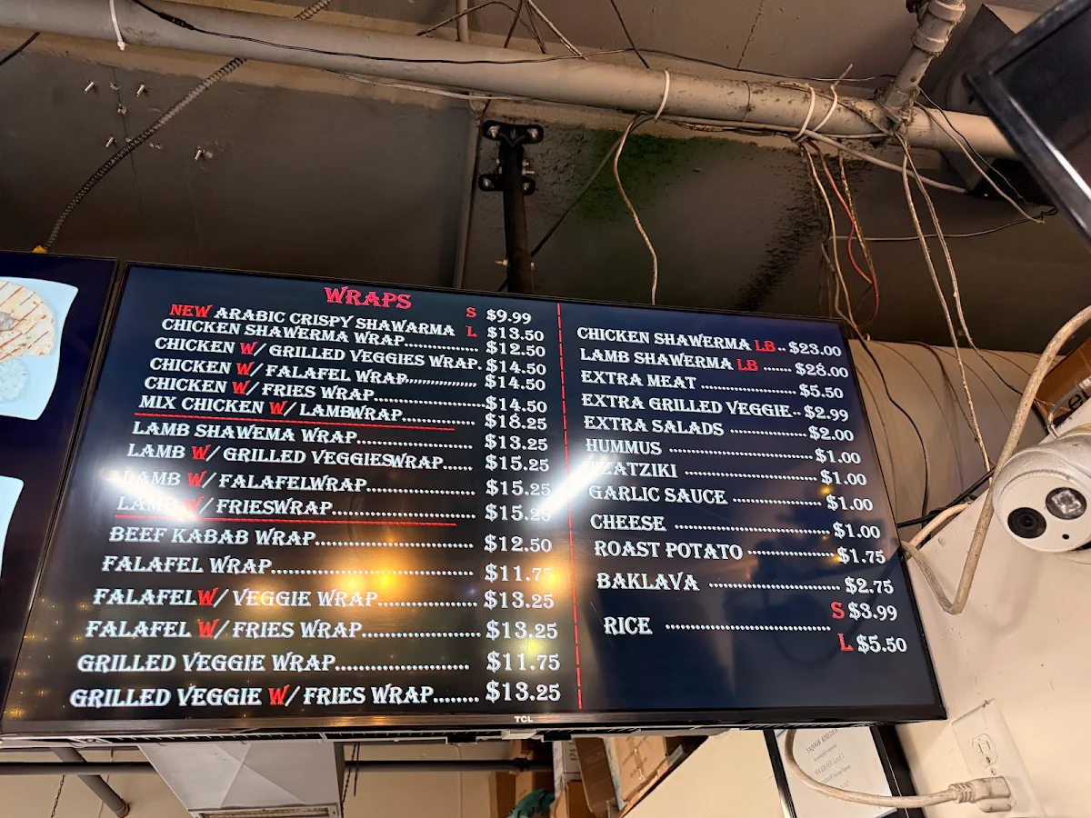 Menu, AlHadbah Donair LTD
