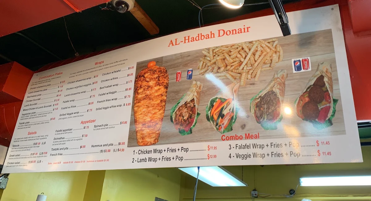 Menu, AlHadbah Donair LTD