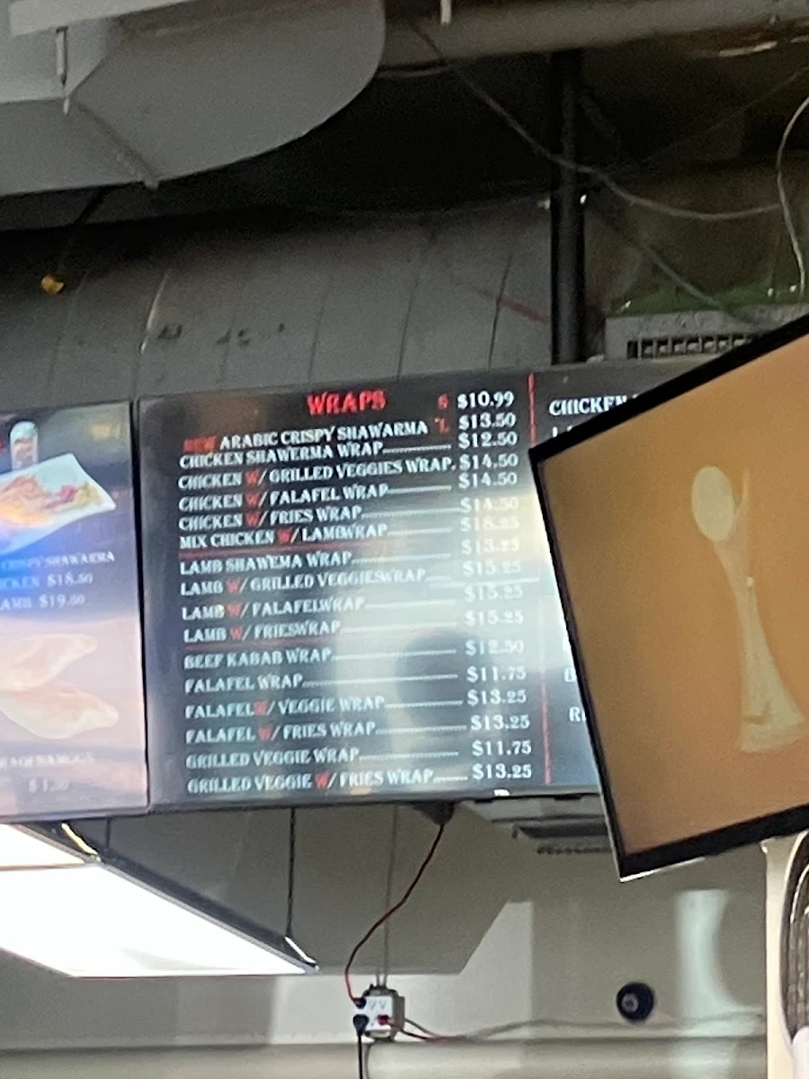 Menu, AlHadbah Donair LTD