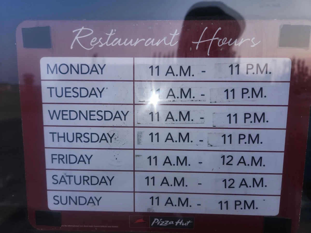 Menu, Pizza Hut