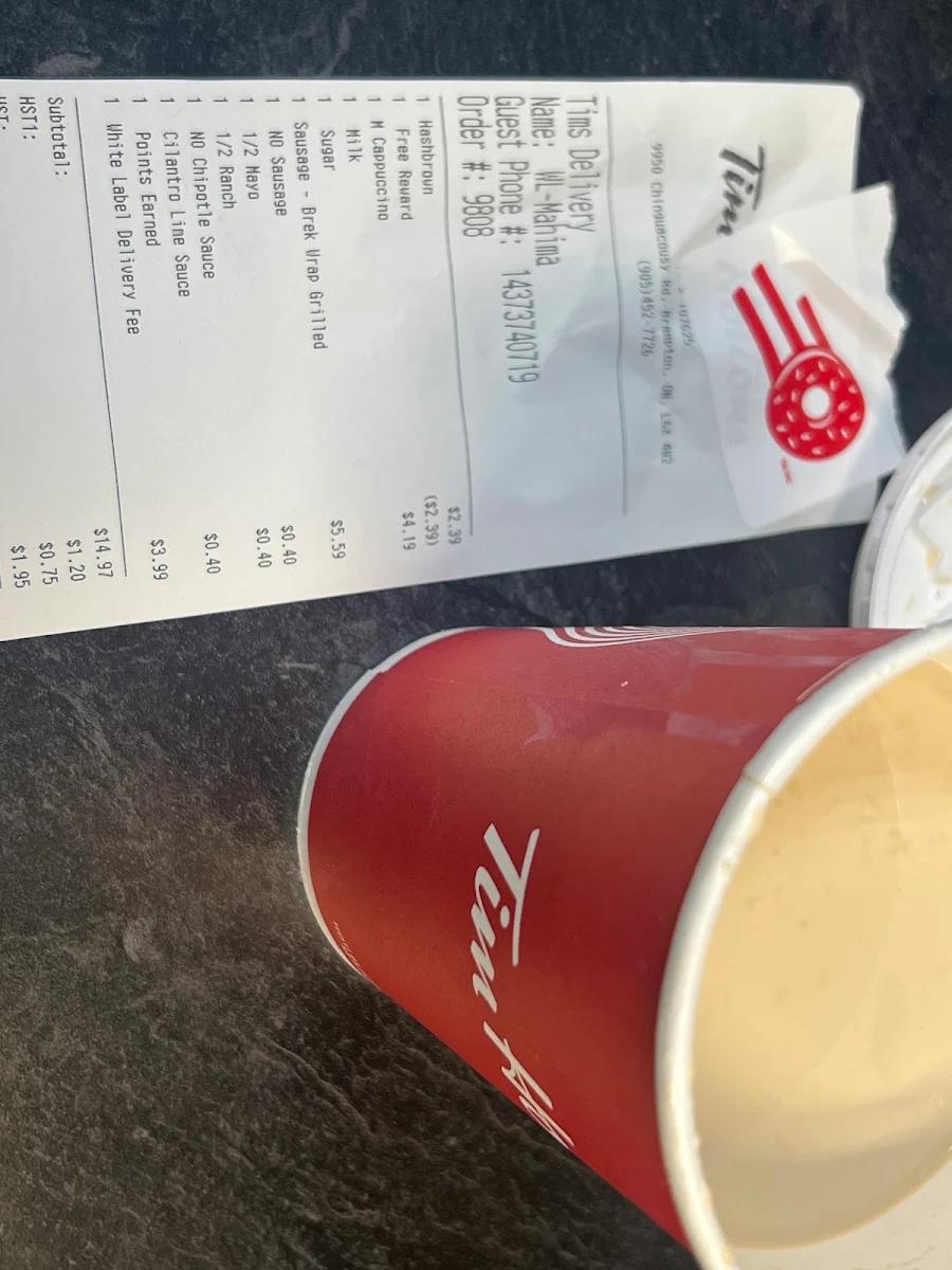 Menu, Tim Hortons