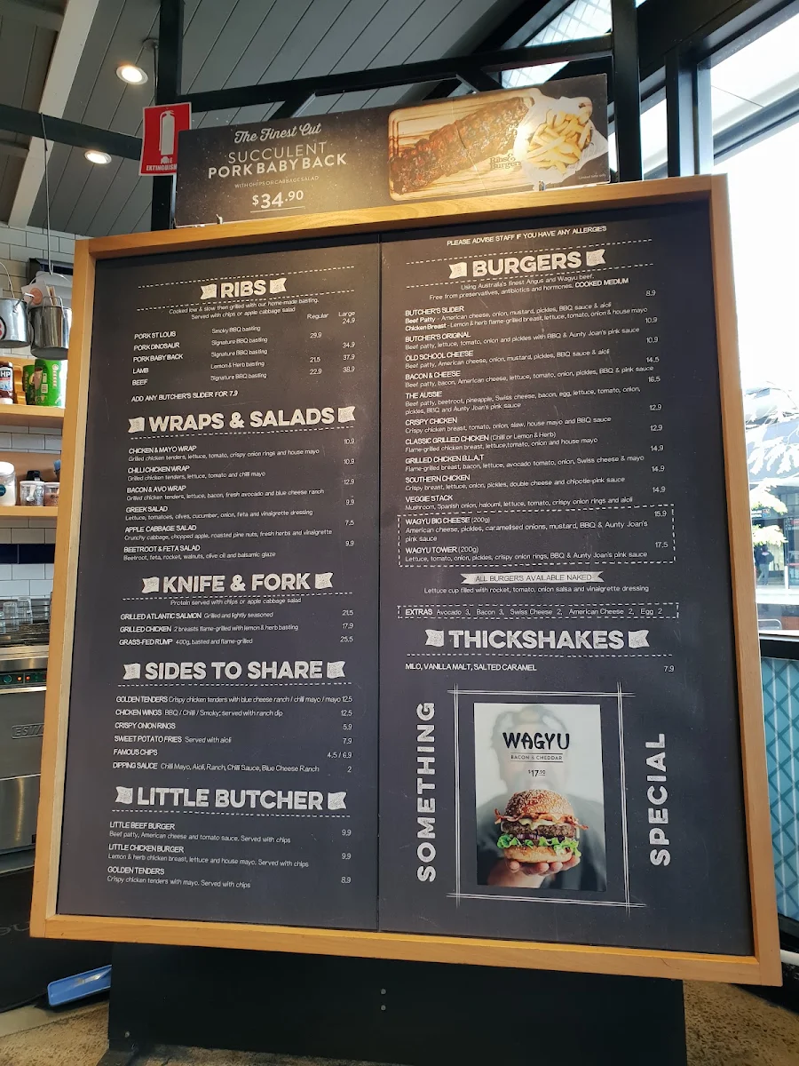 Menu, Ribs & Burgers Craigieburn