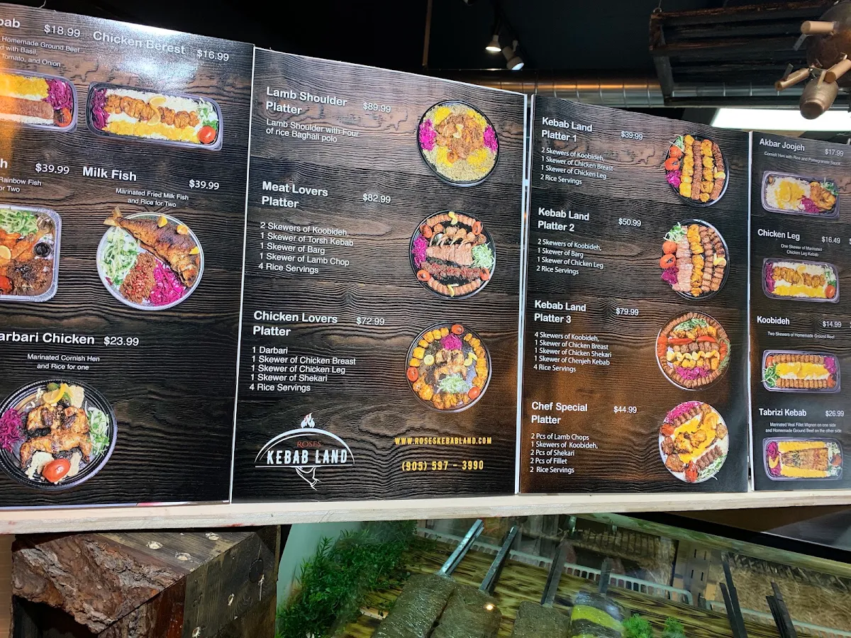Menu, Roses Kebab Land Express (Take Out)