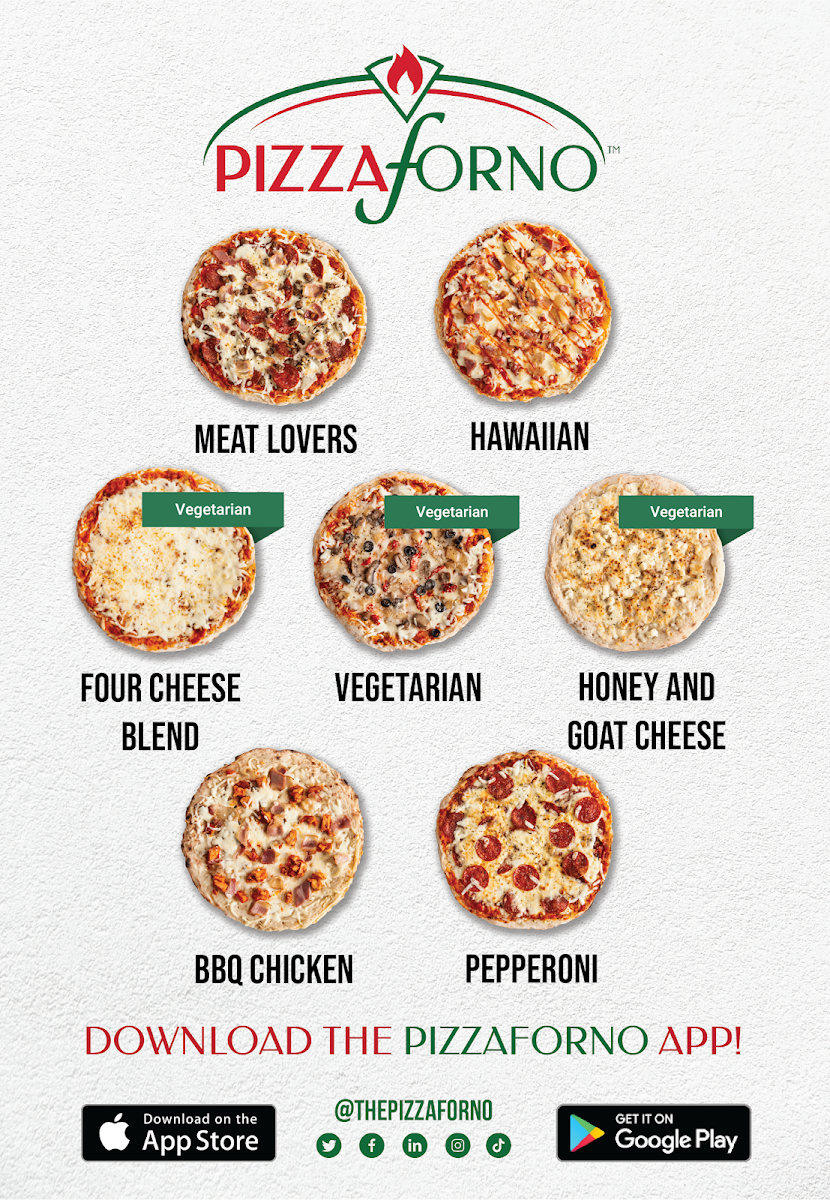 Menu, PizzaForno