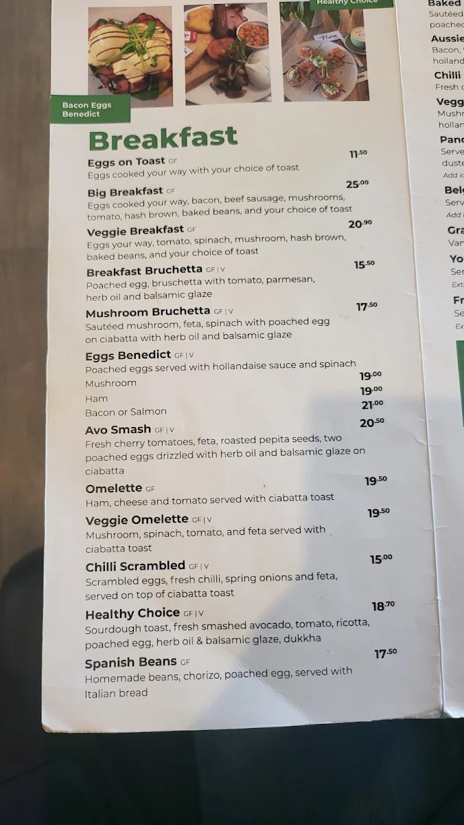 Menu, Full Flava Café