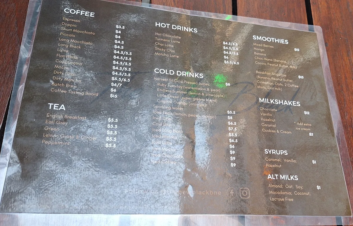 Menu, The New Black