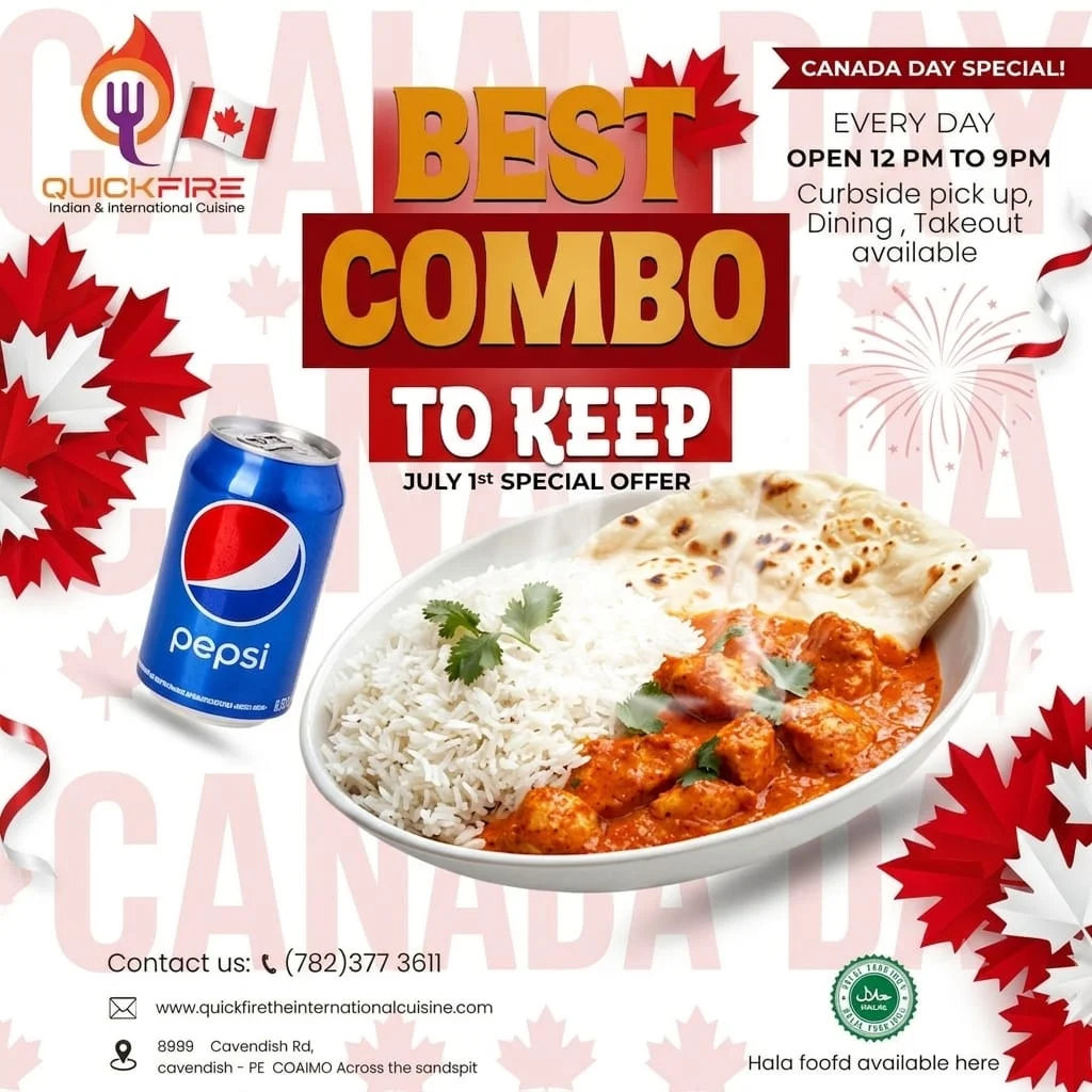 Menu, Quick Fire indian and International Cuisine