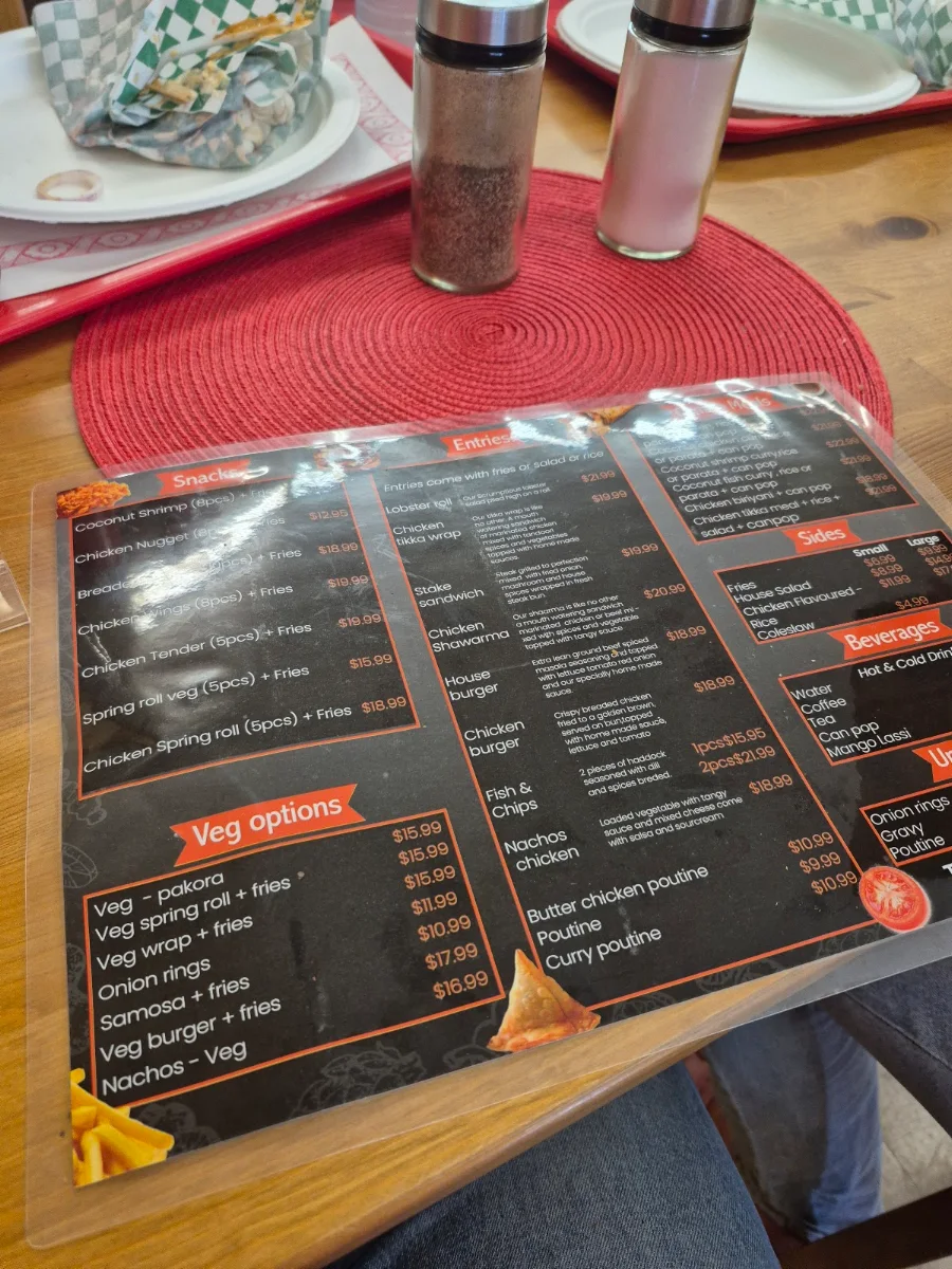 Menu, Quick Fire indian and International Cuisine