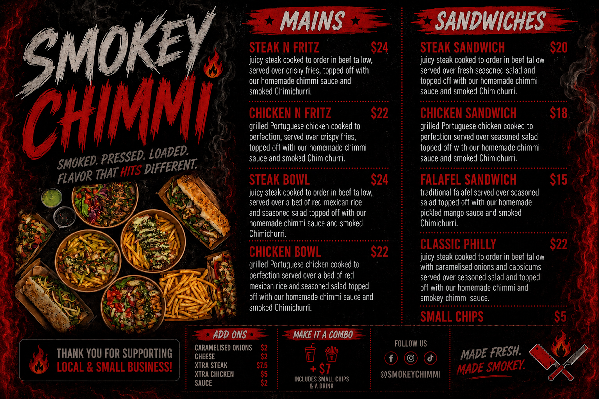 Menu, Smokey chimmi