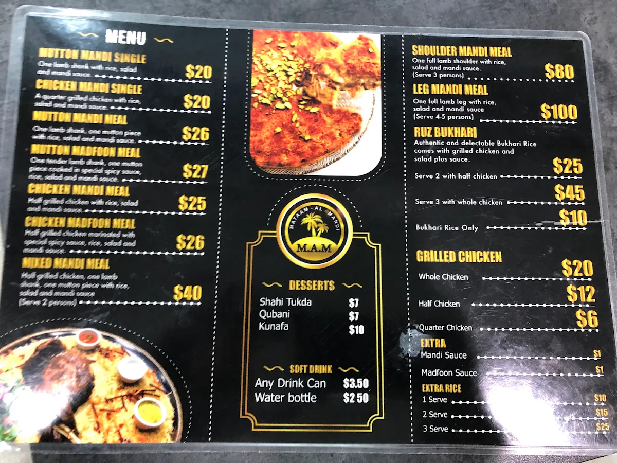 Menu, Mataam al Mandi