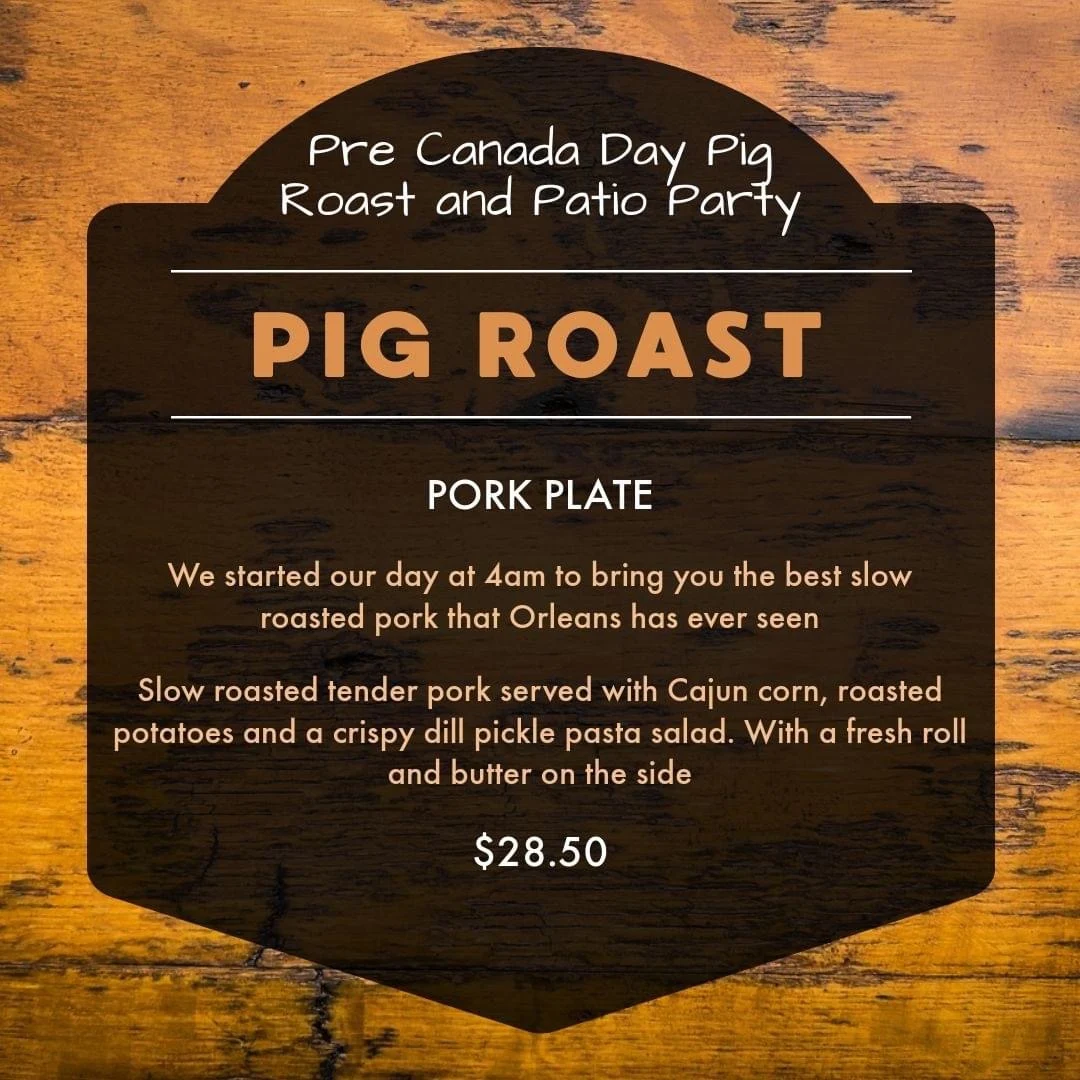 Menu, Moose McGuire's Huntclub