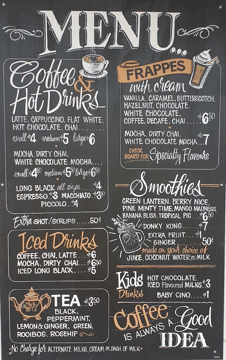 Menu, GGs The Coffee Tree