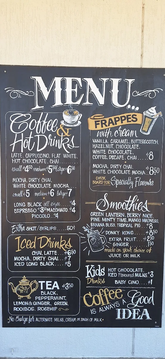 Menu, GGs The Coffee Tree