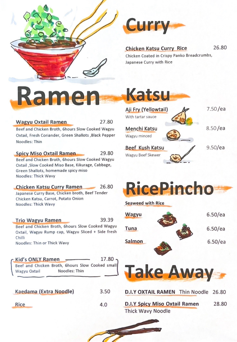 Menu, New Yamanishi