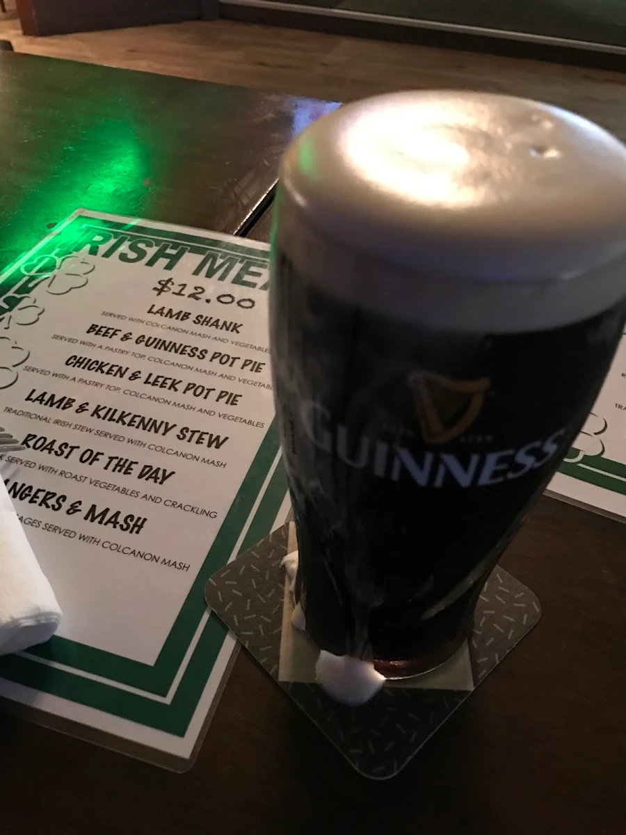 Menu, Foxy Malone's Irish Pub