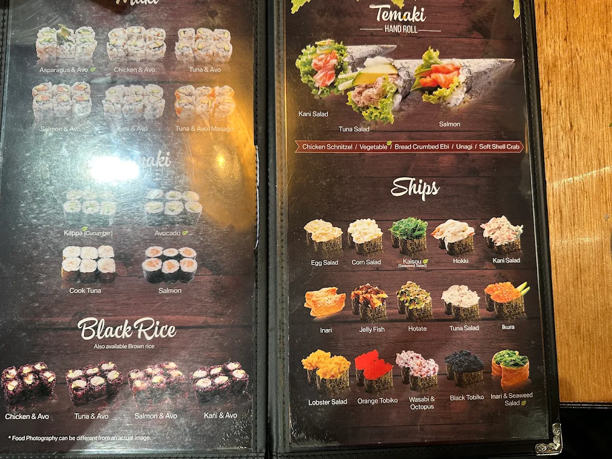 Menu, Sushi Densha Rouse Hill
