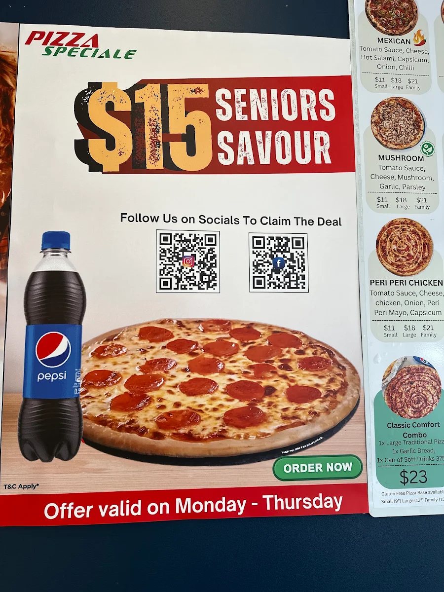 Menu, Pizza Speciale Caroline Springs