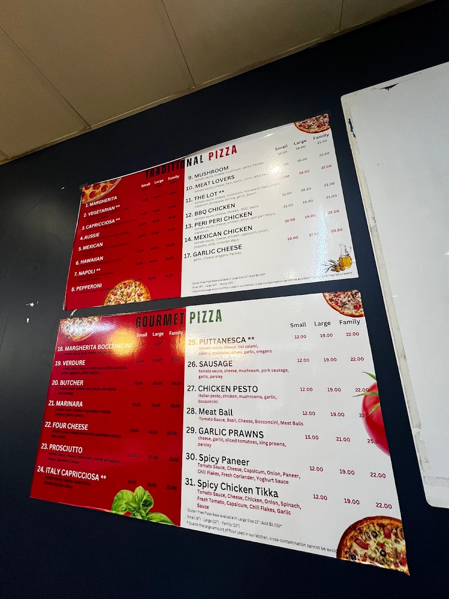 Menu, Pizza Speciale Caroline Springs