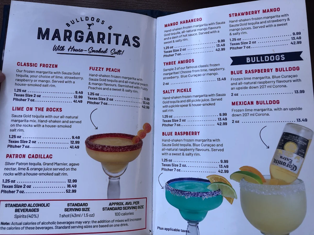 Menu, Lone Star Texas Grill