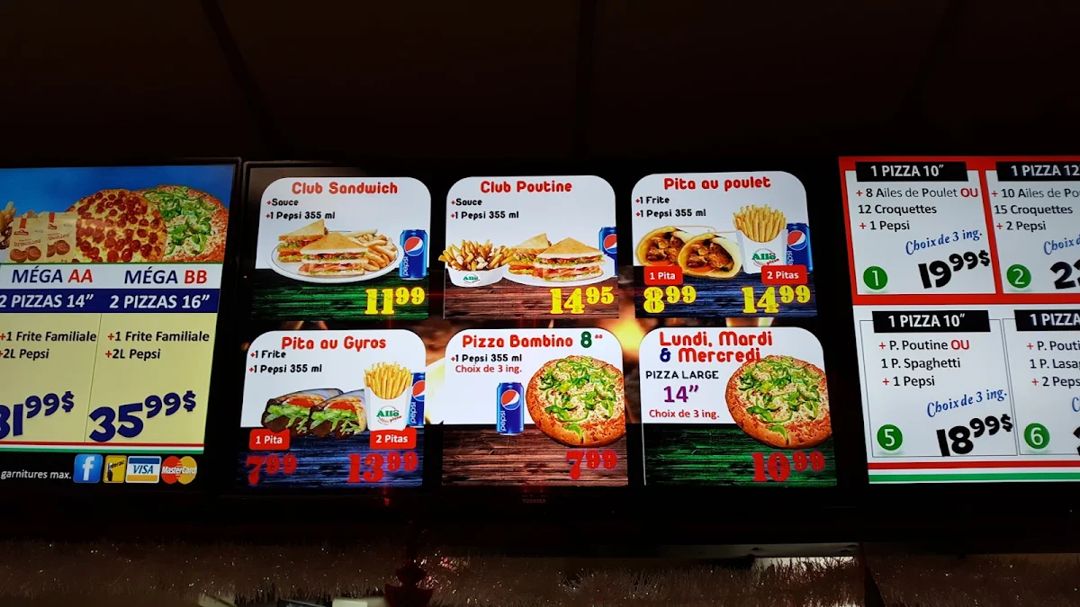 Menu, Allo Pizza Terrebonne