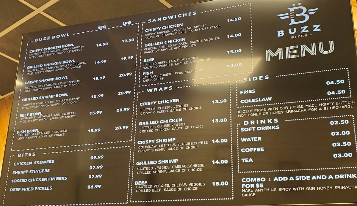 Menu, Buzz Bites