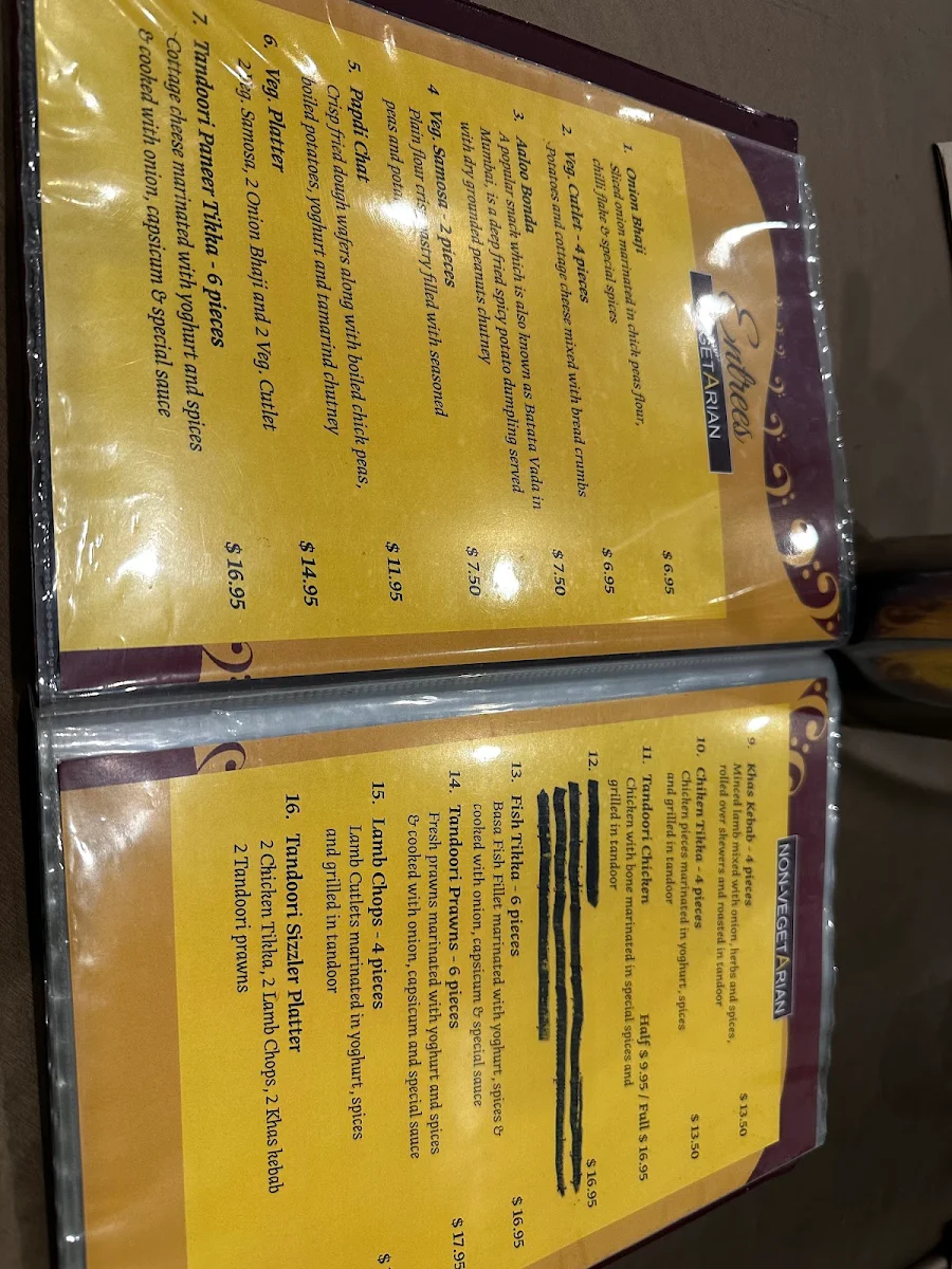 Menu, Tadka Indian Restaurant