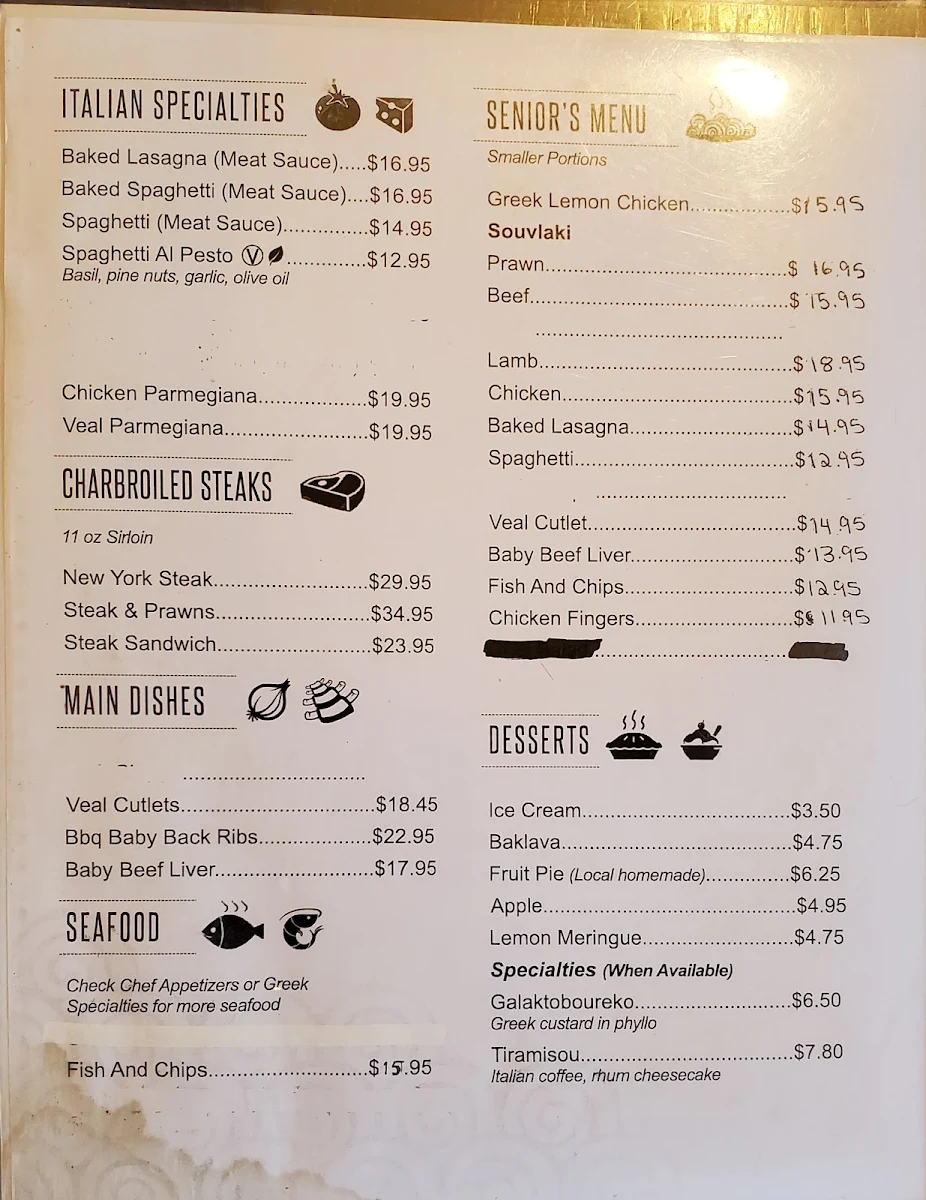 Menu, Heartland Restaurant