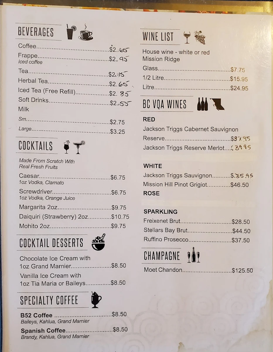 Menu, Heartland Restaurant