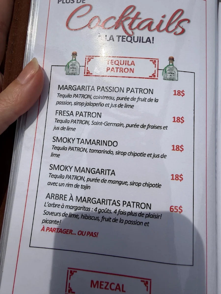 Menu, Restaurant Agave - Saint-Jean-sur-Richelieu