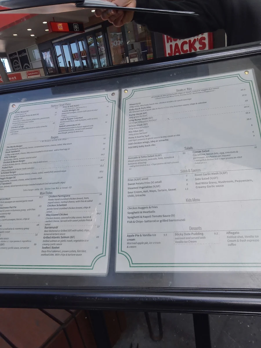 Menu, Kitty O’Sheas