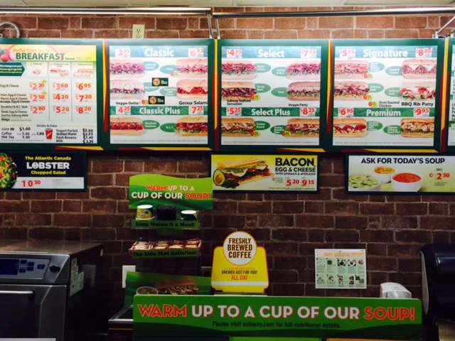 Menu, Subway