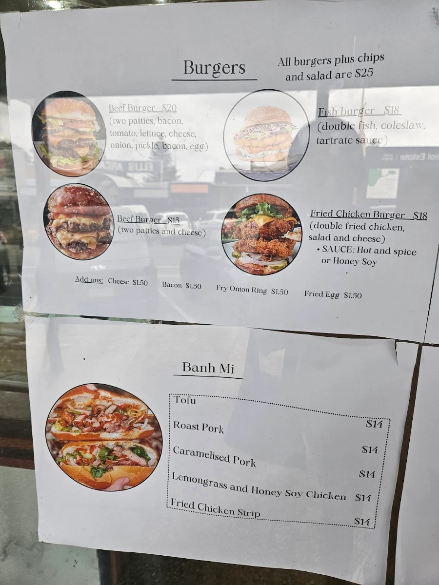 Menu, Kims takeaway