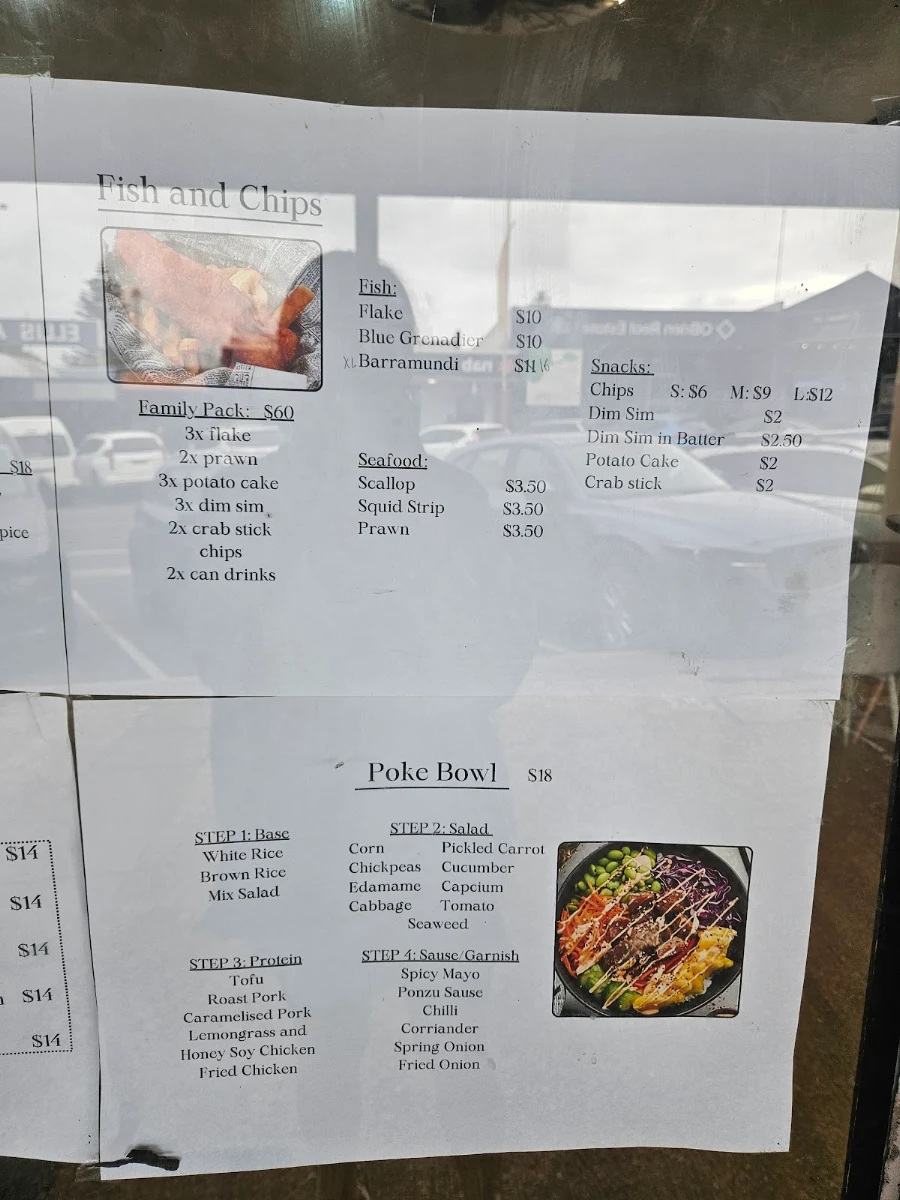 Menu, Kims takeaway