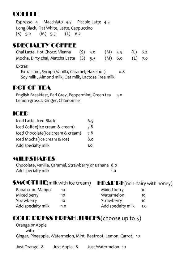 Menu, HOTARU Japanese Cafe & Restaurant (19 The Boulevarde)