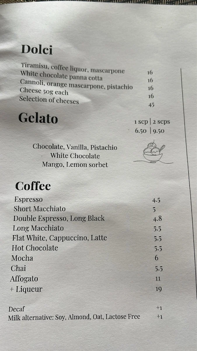 Menu, Tucci