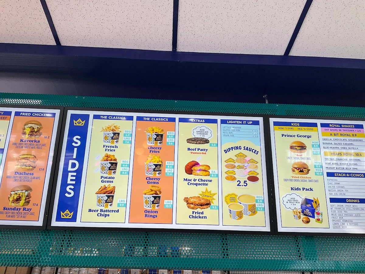 Menu, Royal Stacks Croydon