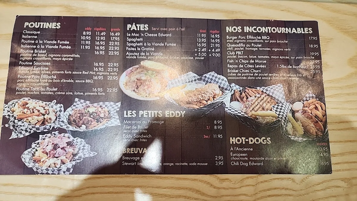 Menu, Edward Smoked Meat