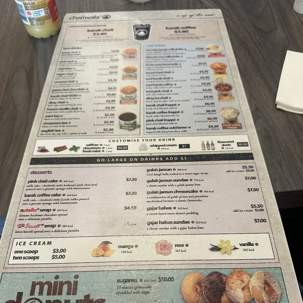 Menu, Chaiiwala Of London - White Rock