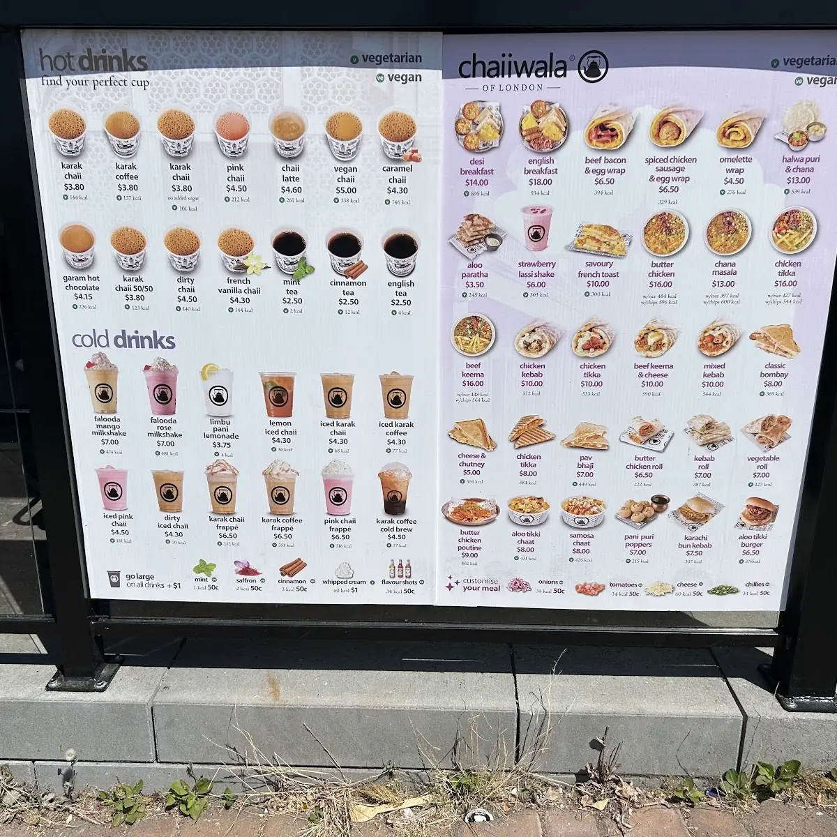 Menu, Chaiiwala Of London - White Rock