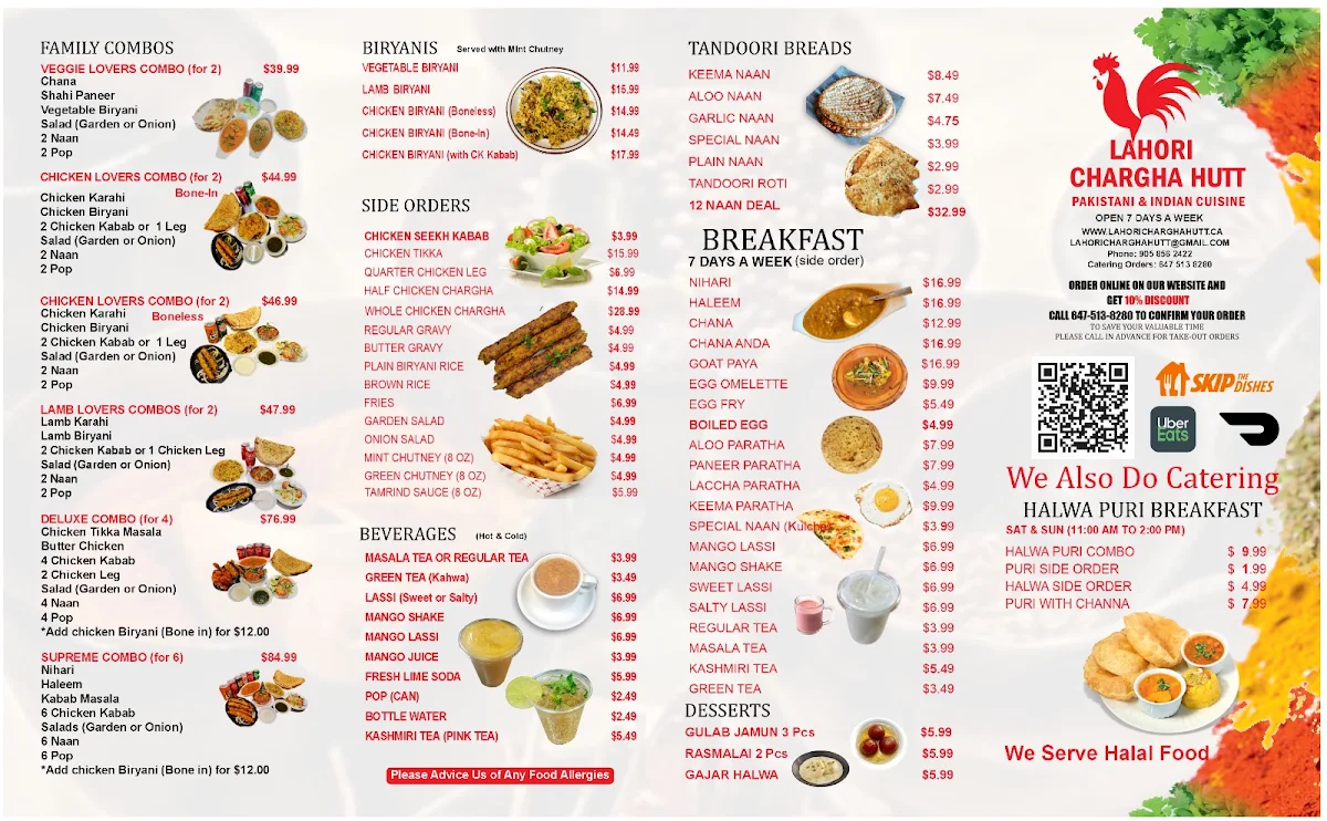 Menu, LAHORI CHARGHA HUTT