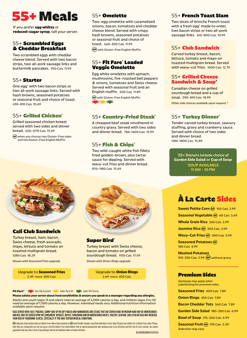 Menu, Denny's Delta Restaurant