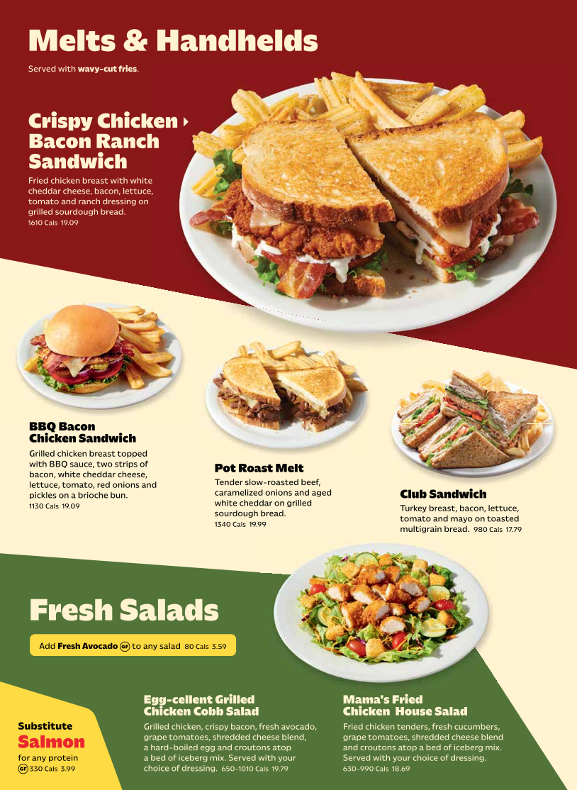 Menu, Denny's Delta Restaurant