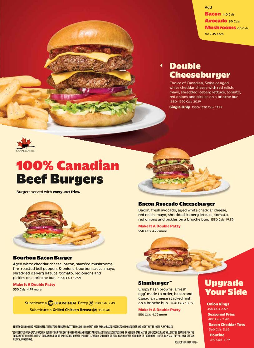 Menu, Denny's Delta Restaurant