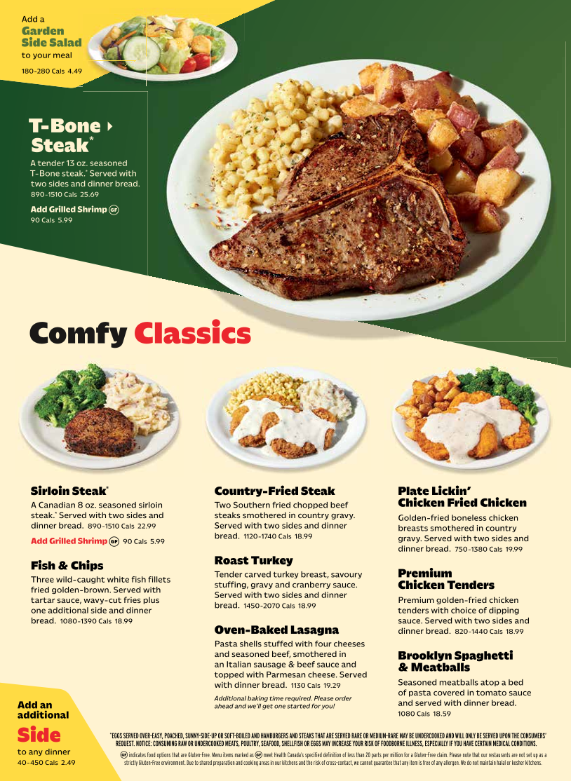 Menu, Denny's Delta Restaurant