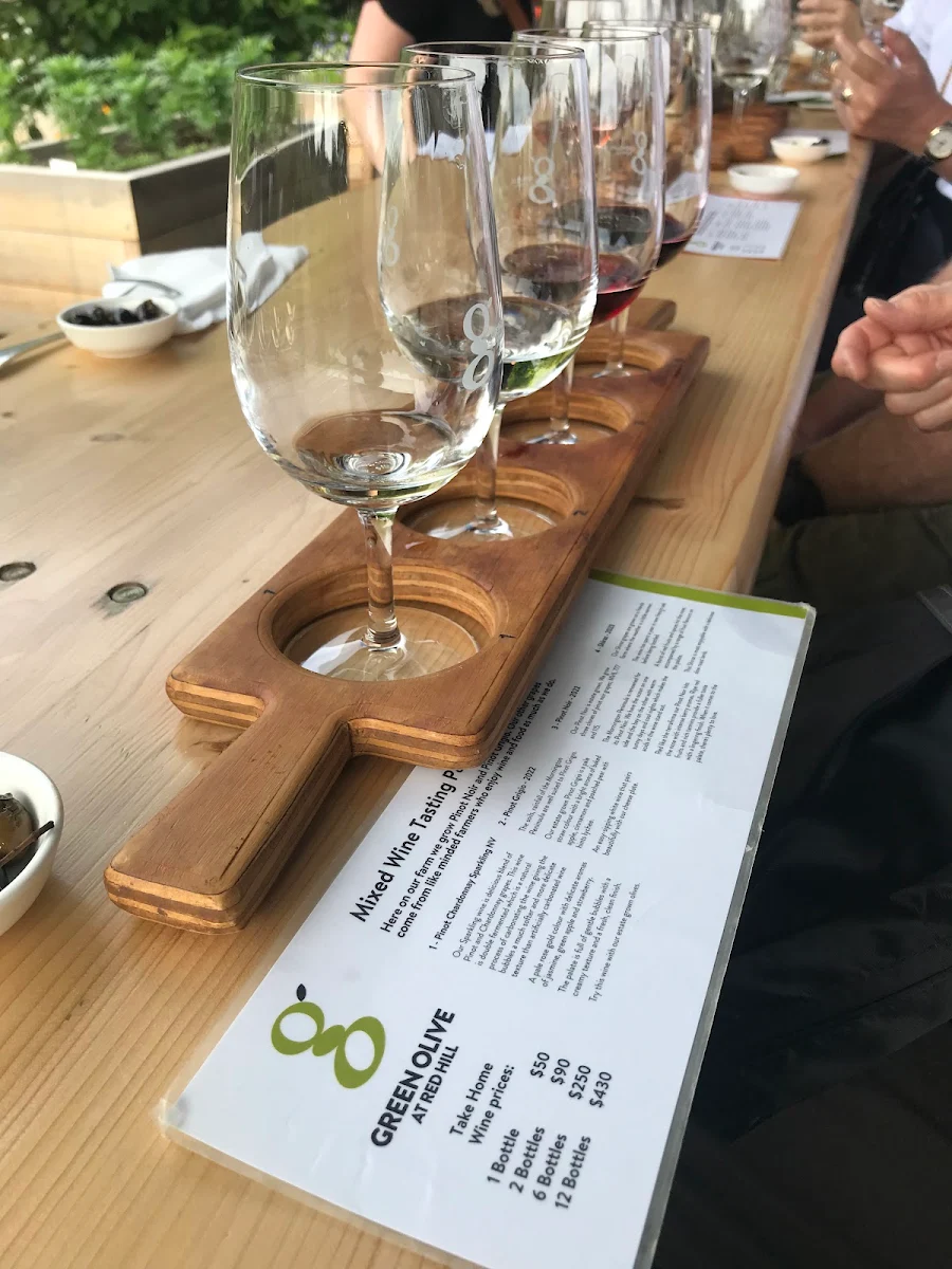 Menu, Green Olive at Red Hill